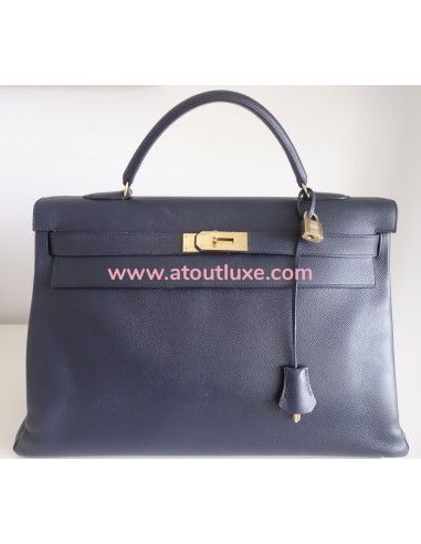 Sac Hermes Kelly 40 bleu marine Sac Hermes Kelly 40 bleu marine