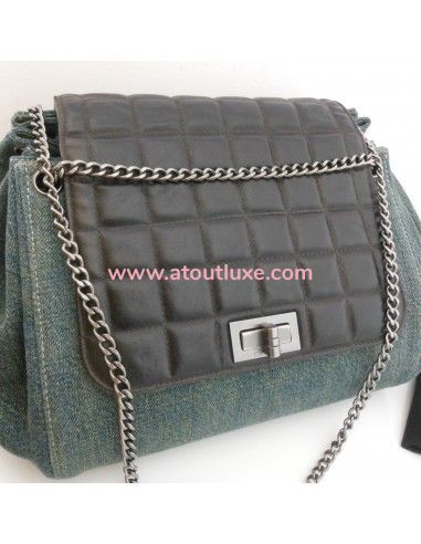 SAC CHANEL 2.55 CUIR ET JEAN SAC CHANEL 2.55 CUIR ET JEAN