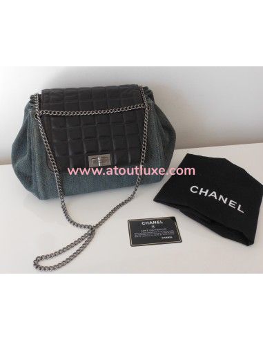SAC CHANEL 2.55 CUIR ET JEAN SAC CHANEL 2.55 CUIR ET JEAN