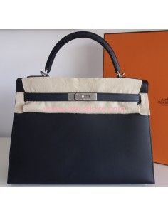Sac Hermes Kelly 32 noir mat 2