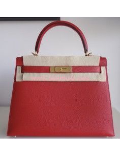 Sac Hermes Kelly 28 rouge...