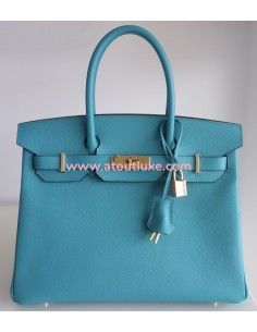 Sac Hermes Birkin 30 bleu paon