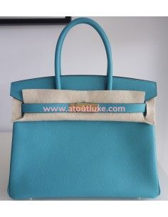 Sac Hermes Birkin 30 bleu paon 2