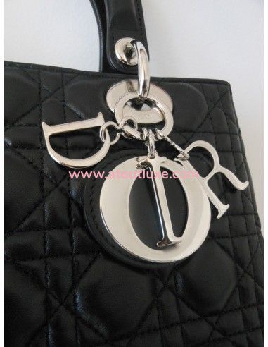 SAC LADY DIOR CUIR NOIR MEDIUM SAC LADY DIOR CUIR NOIR MEDIUM