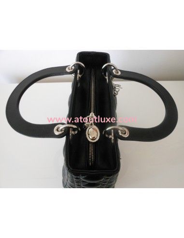 SAC LADY DIOR CUIR NOIR MEDIUM SAC LADY DIOR CUIR NOIR MEDIUM