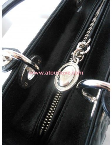 SAC LADY DIOR CUIR NOIR MEDIUM SAC LADY DIOR CUIR NOIR MEDIUM