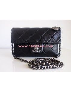 Pochette Chanel cuir noir 2