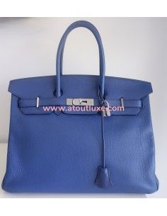 Sac Hermes Birkin 35 bleu...