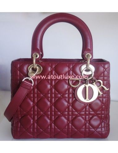 Sac Lady Dior bordeaux