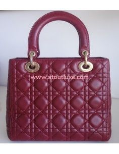 Sac Lady Dior bordeaux 2