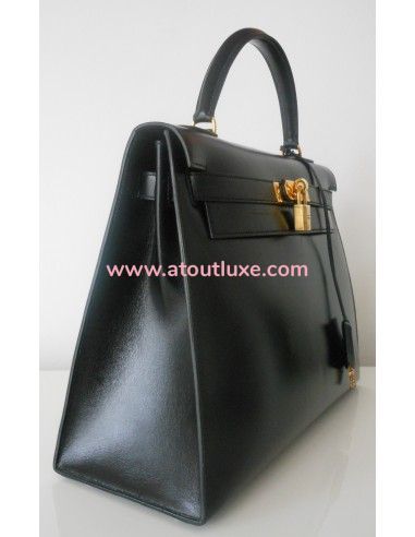 SAC HERMES KELLY BOX NOIR  SAC HERMES KELLY BOX NOIR