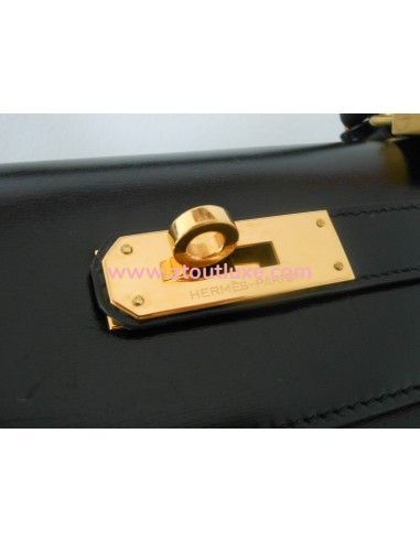 SAC HERMES KELLY BOX NOIR  SAC HERMES KELLY BOX NOIR