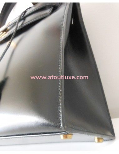 SAC HERMES KELLY BOX NOIR  SAC HERMES KELLY BOX NOIR