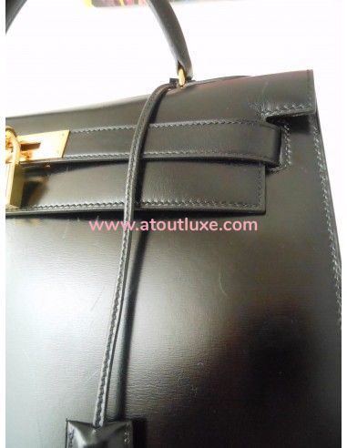 SAC HERMES KELLY BOX NOIR  SAC HERMES KELLY BOX NOIR