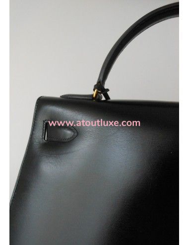 SAC HERMES KELLY BOX NOIR  SAC HERMES KELLY BOX NOIR