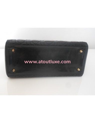 SAC LADY DIOR NOIR VERNI MEDIUM  SAC LADY DIOR NOIR VERNI MEDIUM