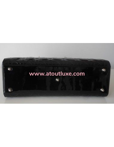 SAC LADY DIOR NOIR VERNI GRAND MODELE  SAC LADY DIOR NOIR VERNI GRAND MODELE