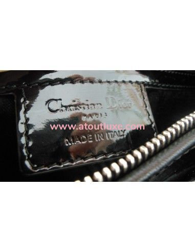 SAC LADY DIOR NOIR VERNI GRAND MODELE  SAC LADY DIOR NOIR VERNI GRAND MODELE