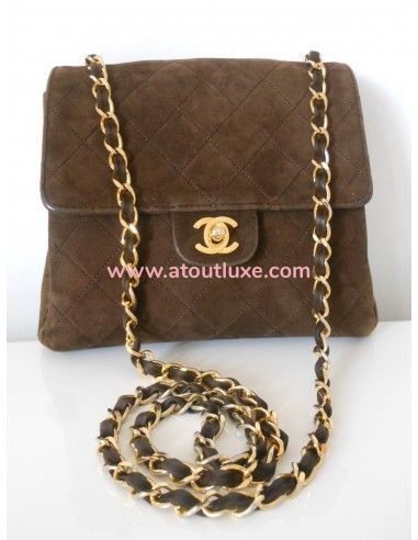 SAC CHANEL MINI TIMELESS MARRON VINTAGE 