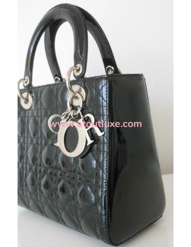 SAC LADY DIOR VERNI NOIR MEDIUM SAC LADY DIOR VERNI NOIR MEDIUM