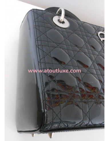 SAC LADY DIOR VERNI NOIR MEDIUM SAC LADY DIOR VERNI NOIR MEDIUM