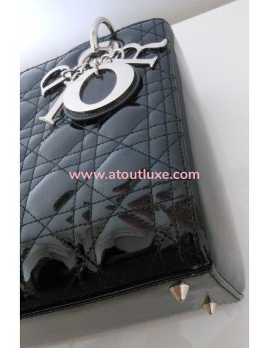 SAC LADY DIOR VERNI NOIR MEDIUM SAC LADY DIOR VERNI NOIR MEDIUM