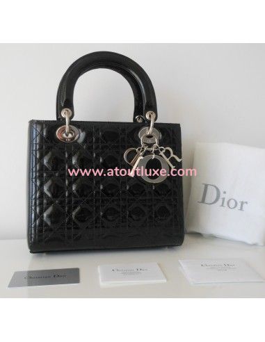SAC LADY DIOR VERNI NOIR MEDIUM SAC LADY DIOR VERNI NOIR MEDIUM