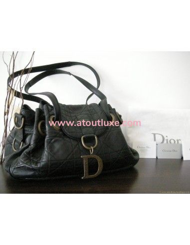 SAC DIOR CANNAGE EN AGNEAU NOIR