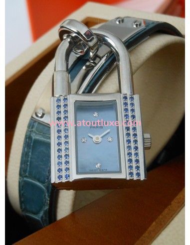 MONTRE HERMES KELLY SAPHIRS BLEUS -...