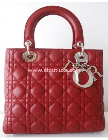 SAC LADY DIOR ROUGE GRENAT