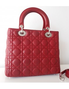SAC LADY DIOR ROUGE GRENAT 2