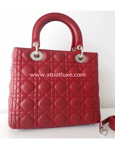 SAC LADY DIOR ROUGE GRENAT SAC LADY DIOR ROUGE GRENAT