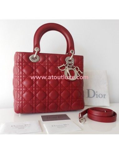 SAC LADY DIOR ROUGE GRENAT SAC LADY DIOR ROUGE GRENAT
