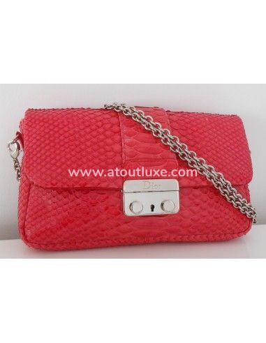 POCHETTE DIOR NEW LOCK PYTHON ROUGE