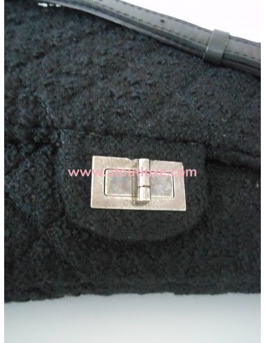 SAC CHANEL 2.55 TWEED NOIR GM SAC CHANEL 2.55 TWEED NOIR GM