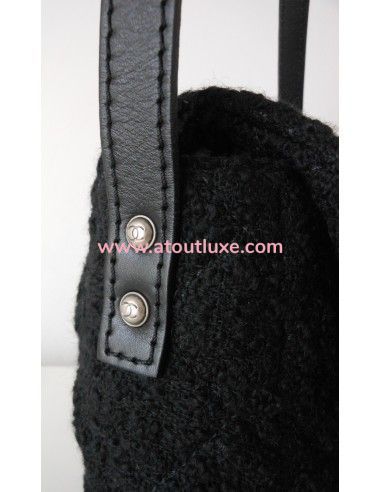 SAC CHANEL 2.55 TWEED NOIR GM SAC CHANEL 2.55 TWEED NOIR GM