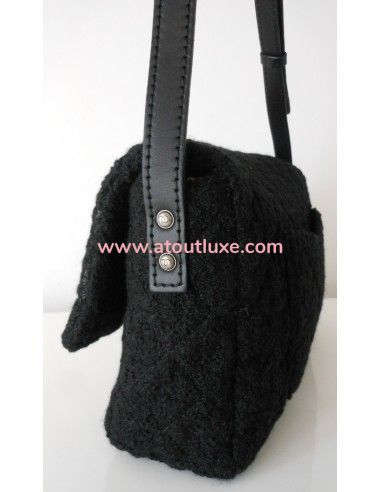 SAC CHANEL 2.55 TWEED NOIR GM SAC CHANEL 2.55 TWEED NOIR GM