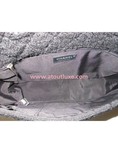 SAC CHANEL 2.55 TWEED NOIR GM SAC CHANEL 2.55 TWEED NOIR GM