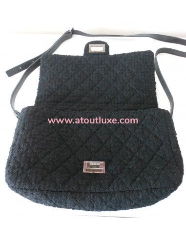 SAC CHANEL 2.55 TWEED NOIR GM SAC CHANEL 2.55 TWEED NOIR GM