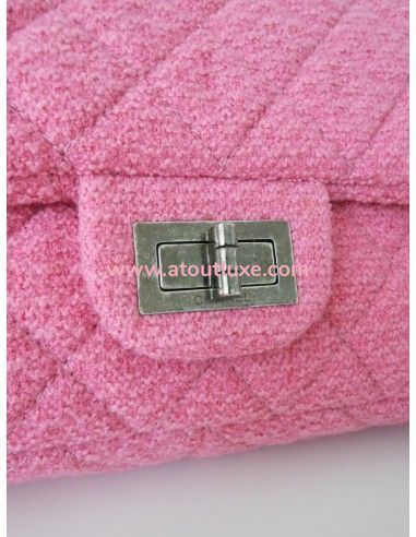 SAC CHANEL 2.55 TWEED ROSE GM  SAC CHANEL 2.55 TWEED ROSE GM