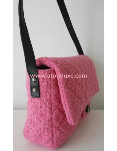 SAC CHANEL 2.55 TWEED ROSE GM  SAC CHANEL 2.55 TWEED ROSE GM
