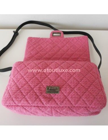 SAC CHANEL 2.55 TWEED ROSE GM  SAC CHANEL 2.55 TWEED ROSE GM