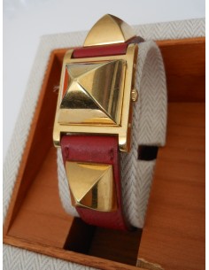 MONTRE HERMES MEDOR PLAQUE OR