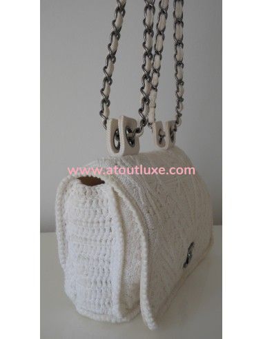 SAC CHANEL EN CROCHET BLANC SAC CHANEL EN CROCHET BLANC