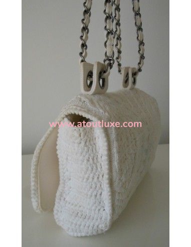 SAC CHANEL EN CROCHET BLANC SAC CHANEL EN CROCHET BLANC