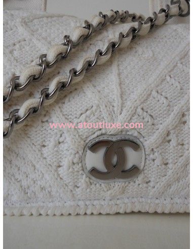SAC CHANEL EN CROCHET BLANC SAC CHANEL EN CROCHET BLANC