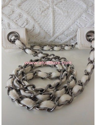 SAC CHANEL EN CROCHET BLANC SAC CHANEL EN CROCHET BLANC