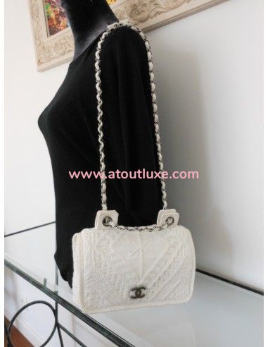 SAC CHANEL EN CROCHET BLANC SAC CHANEL EN CROCHET BLANC