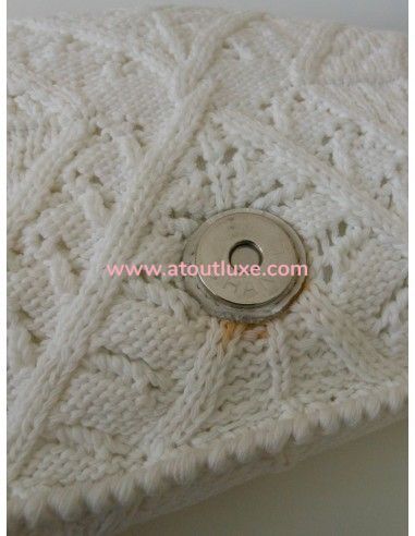 SAC CHANEL EN CROCHET BLANC SAC CHANEL EN CROCHET BLANC