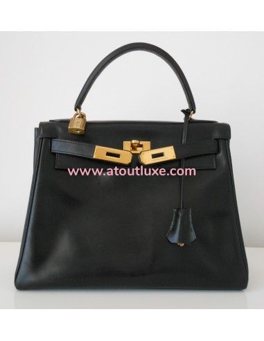 SAC HERMES KELLY BOX NOIR 28